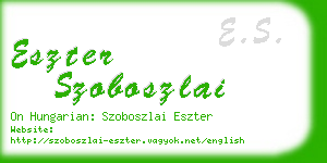 eszter szoboszlai business card